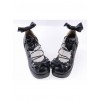 Black 2.8" High Heel Charming Patent Leather Scalloped Bow Platform Girls Lolita Shoes