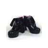 Black 2.9" Heel High Cute PU Round Toe Ankle Straps Platform Girls Lolita Shoes