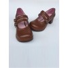 Concise College Style Light Coffee Color Lolita High Heel Shoes