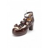 Chocolate Color Lace Bowknot Sweet Lolita Cute Girls High Heel Shoes