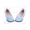 Sky-Blue 1.0" Heel High Cute Polyurethane Round Toe Ankle Straps Platform Girls Lolita Shoes