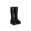 Concise Lace-up Black Lolita High Boots