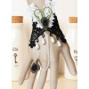 Black And White Lace Retro Dance Party Girls Lolita Bracelet And Ring Set