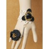 Gothic Black Flowers Lolita Wrist Strap And Ring Set