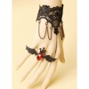 Gothic Black Lace Lolita Bracelet And Little Bat Finger Ring Set