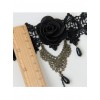 Baroque Court Style Black Flower Pearl Lace Lolita Bracelet And Ring Set