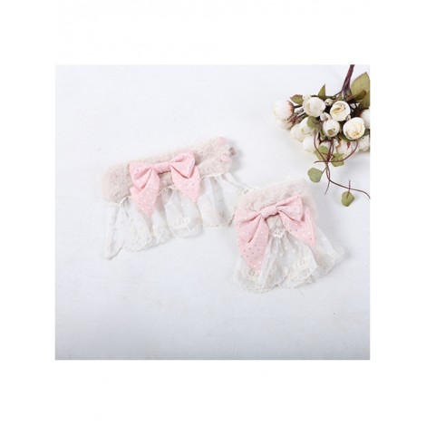 Classic Puppets Bear Series Pink Bowknot Classic Lolita Hand Sleeves