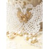 Retro Lace Butterfly Pearl Classic Lolita Bracelet And Finger Ring Set