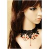 Sexy Black Lace With Red Gemstone Lolita Necklace