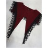 Burgundy Girls Series Accordion Pleats Lace Wine Red Peaked Collar Lolita False Collar