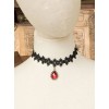 Water Drop-shaped Pendant Black Lace Gothic Lolita Necklace