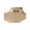 White Lace Leatherette Floral Lolita Necklace