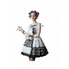 Clown Girl Series Black White Asymmetric Design Gothic Lolita False Collar