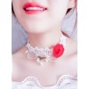 Rice-white Bead Chain Classic Lolita Bowknot Tie
