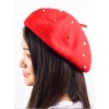Concise Red Pure Color Pearl Lolita Beret