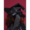 Halloween Black PU Leather Gothic Lolita Witch Hat