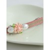 Cute White Pearls Pink Flower Girls Lolita Hairpin