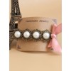Handmade Classical Pearls Pink Bowknot Lolita Hairpin