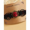 Black Lace Red Rose Gothic Lolita Hairpin