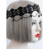 Black Lace Resin Rhinestones Pendant Lolita Headband