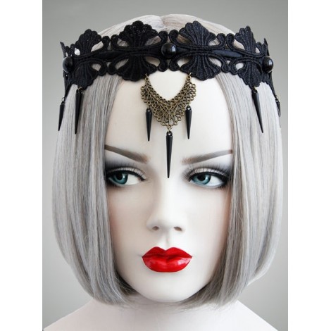 Punk Gothic Black Lace Lolita Headband