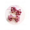 Hand Made Fashion Red Lattices Bowknot Sweet Lolita Hairpins