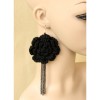 Big Black Flower Girls Handmade Lolita Earrings