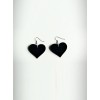 Concise Black Acrylic Heart Lady Lolita Earrings