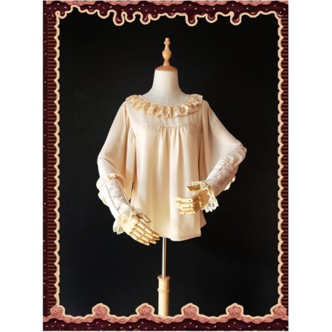 Sugar And Matcha Series Mocha Retro Bats Sleeve Classic Lolita Shirt