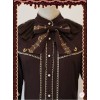 Gold Strings Series Coffee Color Thickened Chiffon Lolita Long Sleeve Shirt