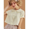 Antique Chair Series Apricot Doll Collar Short Sleeve Classic Lolita Shirt
