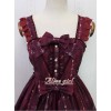 Angel Cross Series Wine Red Bowknot Lace Lolita Sling Dress