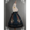 Be Obsessed With Rococo Series Navy Blue Retro Printing Classic Lolita Skirt