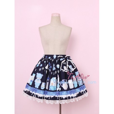 Baby Bottle Bear Series Printing Bowknot Sweet Lolita Skirt
