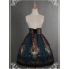 Be Obsessed With Rococo Series Navy Blue Retro Printing Classic Lolita Skirt