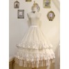 My First Love Long Version Beige Lace Embroidery Classic Lolita Skirt