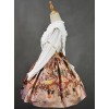 Retro Slim European Oil Painting Printing Classic Lolita Skirt