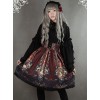 Neverland Lolita Ode to Rococo Black Lolita Skirt
