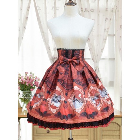 Fairy Princess Printing Little High Waist Classic Lolita Skirt