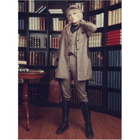 Beck Street's Dense Fog Series Khaki Detective Style Lolita Male Coat