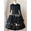 Christmas Morning Light Embroidery Black Classic Lolita Overcoat