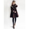 College Style Bowknot Brown Navy Collar Lolita Coat