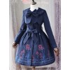 Magic Tea Party Irises Series Color Embroidery Fake Two Pieces Classic Lolita Winter Coat For Women