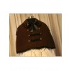 Merry Christmas Coffee Color Wool Military Uniform Style Cloak