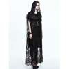 Gothic Halloween Black Lace Witch Perspective Hooded Long Cloak