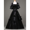 Black Retro Victorian Stereoscopic Flower Decoration Gothic Lolita Prom Dress
