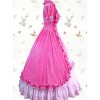 Pink Pleuche Victorian Gothic Lolita Short Sleeve Dress