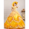 Yellow Satin Lace Lolita Prom Dress