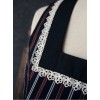 Cyanopathy Vest Skirt Square Collar Striped Pure Cotton