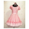 Cute Short Sleeves Pink Cotton Lolita Dress